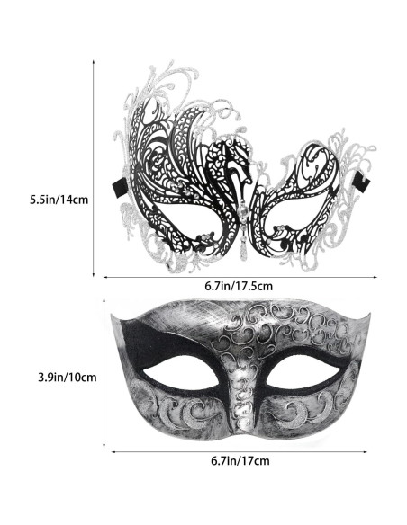 Máscaras de Fiesta para Parejas Coddsmz - Metálica y Plástica