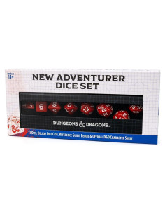Conjunto de Dados D&D Nuevos Aventureros 14 Piezas Rojos