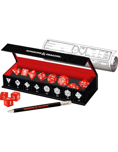 Conjunto de Dados D&D Nuevos Aventureros 14 Piezas Rojos