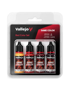 Set de Pintura Acrílica Vallejo Rojo 4 Botellas 18 ml