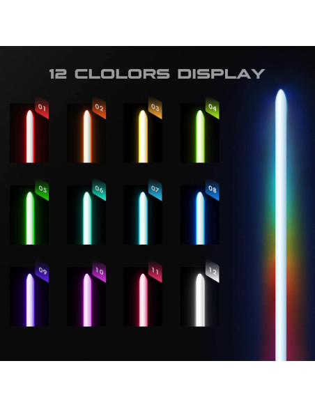 Sable de Luz Dueling CVCBSER RGB-X Plata 92 cm 15 Colores 12 Sonidos
