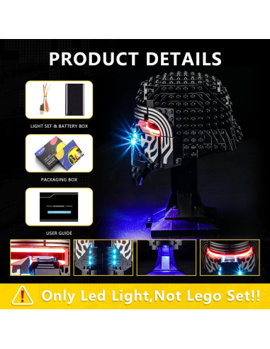 Kit de Luz BOOZUU para Casco de Kylo Ren LEGO 75415