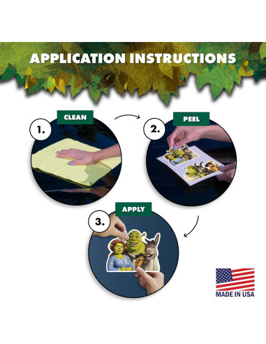 Calcomanías de Vinilo Shrek - Juego de 2 Resistentes al Agua