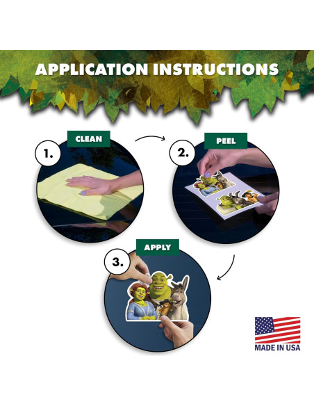 Calcomanías de Vinilo Shrek - Juego de 2 Resistentes al Agua