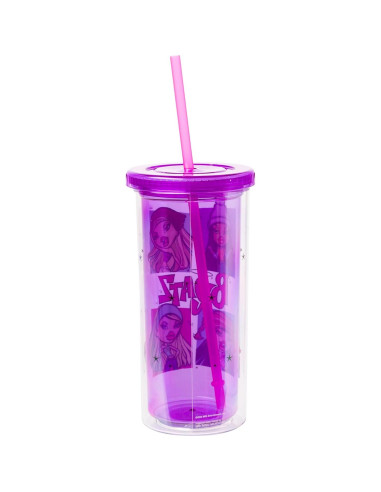 Taza Fría Alta Silver Buffalo Bratz Grid 591 ml con Cloe y amigas