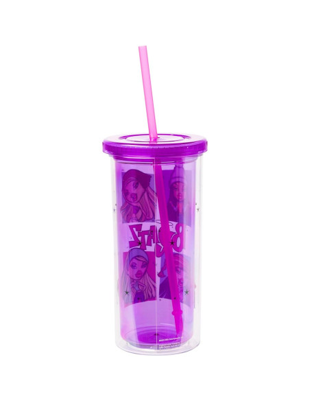 Taza Fría Alta Silver Buffalo Bratz Grid 591 ml con Cloe y amigas