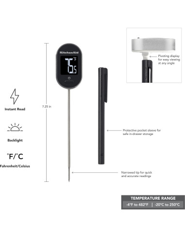 Termómetro Digital KitchenAid KQ904 - Lectura Instantánea 250C