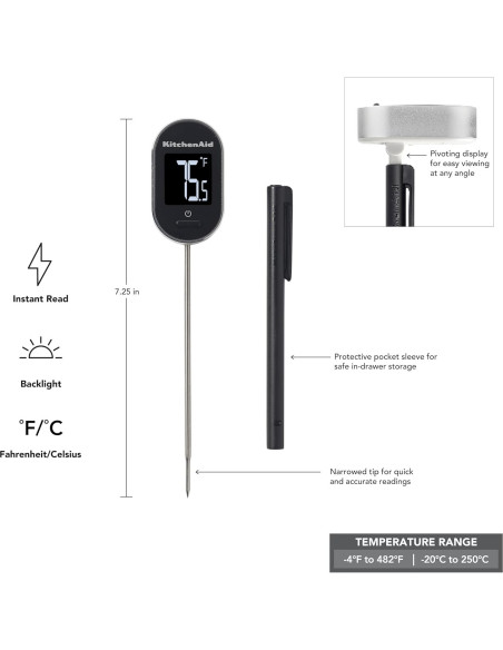 Termómetro Digital KitchenAid KQ904 - Lectura Instantánea 250C