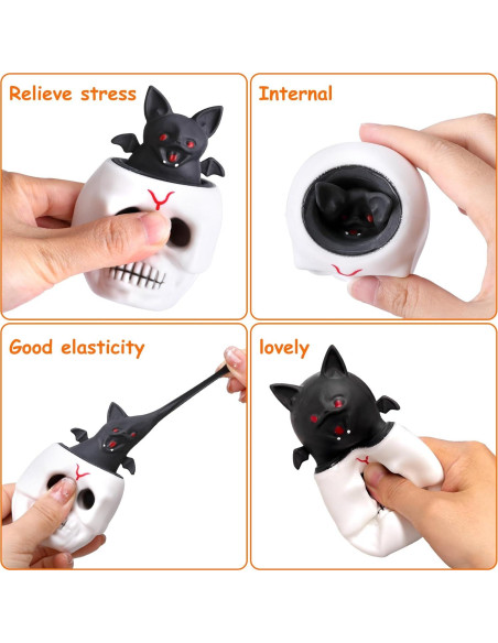 12 Juguetes Antiestrés Calavera Squishy Tlswshsy 5.6 cm