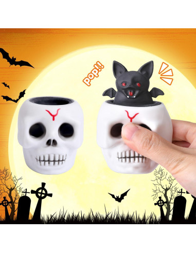 12 Juguetes Antiestrés Calavera Squishy Tlswshsy 5.6 cm