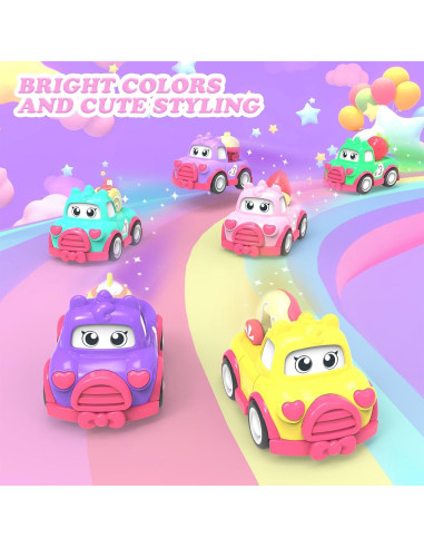 Juego de Coches de Juguete Seveclotree 10 PCS con Bolsa Unicornio