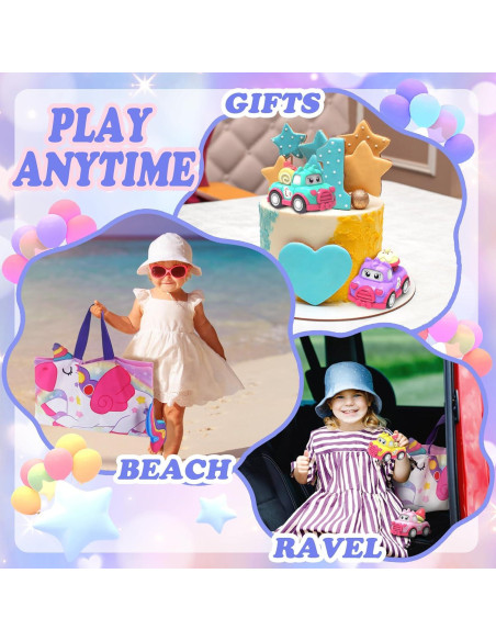 Juego de Coches de Juguete Seveclotree 10 PCS con Bolsa Unicornio