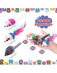 Juguetes Interactivos para Gatos Sosation - 100 Ratones de Felpa 2