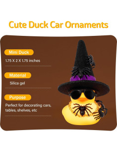 Pato de Goma Halloween Wonuu con Luz y Mini Arañas 5cm 2