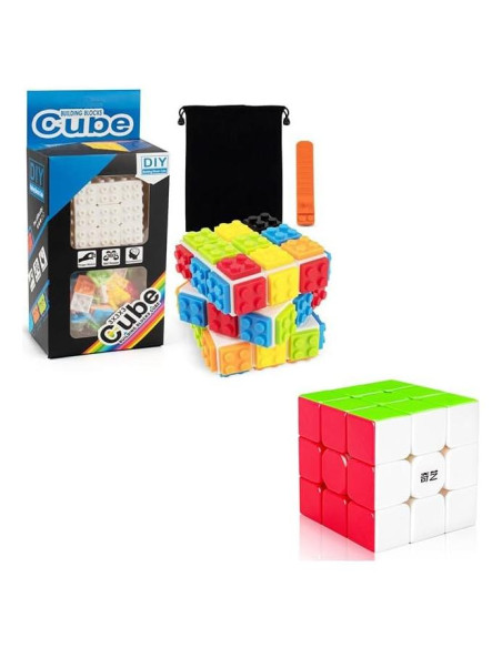 Cubo Rápido D-FantiX QY Toys Guerrero 3x3 con Bloques