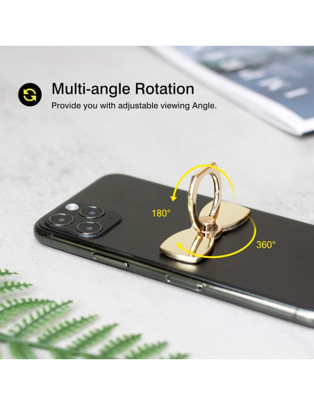 Soporte para Anillo de Teléfono Wansurs Oro 2 Pack Ajustable
