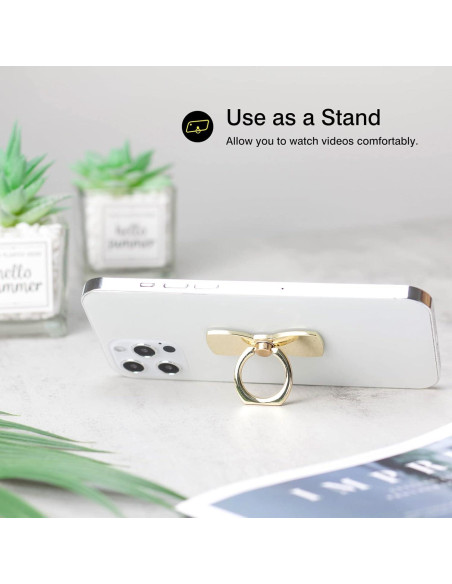 Soporte para Anillo de Teléfono Wansurs Oro 2 Pack Ajustable
