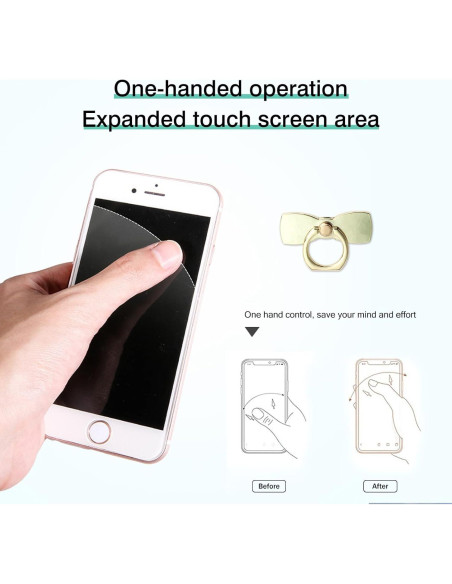 Soporte para Anillo de Teléfono Wansurs Oro 2 Pack Ajustable