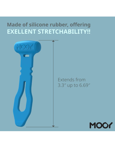 Organizador de Cables MOOY CLINGMAN Set de 3 Silicona Azul