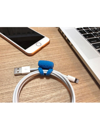 Organizador de Cables MOOY CLINGMAN Set de 3 Silicona Azul