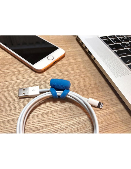 Organizador de Cables MOOY CLINGMAN Set de 3 Silicona Azul