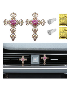 Clip de Ventilación de Aire Brillante Sylvil 2 PCS Corazón Rosa