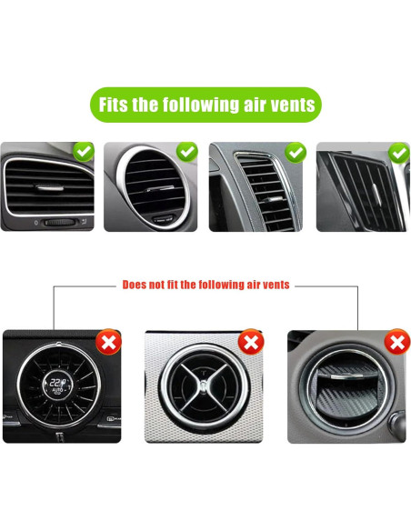 Clip de Ventilación de Aire Brillante Sylvil 2 PCS Corazón Rosa