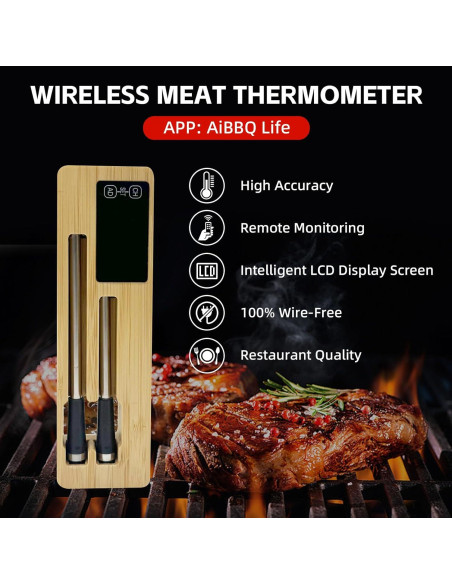 Termómetro de Carne Inalámbrico BloomNest 2 Probes Bluetooth 200m
