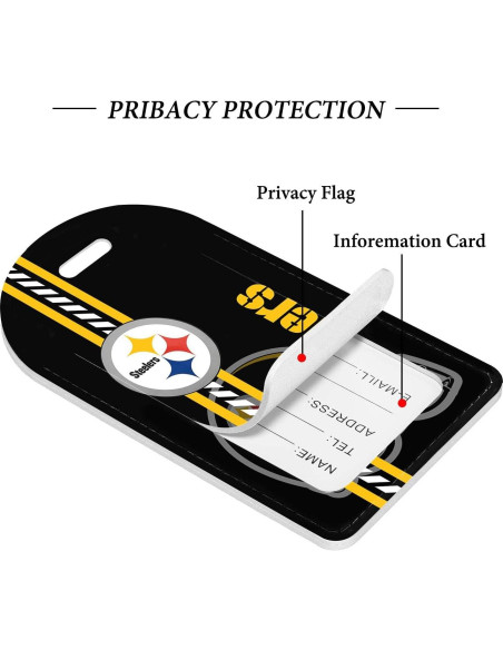 2 Etiquetas de Equipaje de Cuero Sintético AYYQHC Fútbol