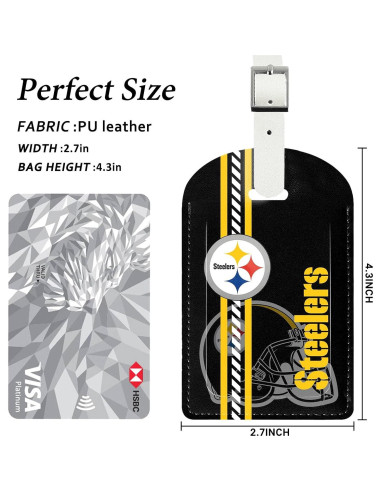 2 Etiquetas de Equipaje de Cuero Sintético AYYQHC Fútbol