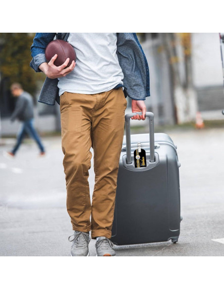 2 Etiquetas de Equipaje de Cuero Sintético AYYQHC Fútbol