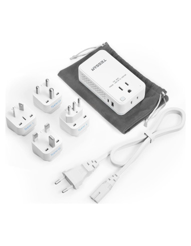 Convertidor de Voltaje TESSAN 220V a 110V 200W con USB