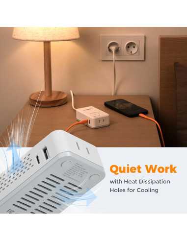 Convertidor de Voltaje TESSAN 220V a 110V 200W con USB