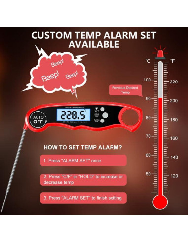 Termómetro Digital de Carne RIWUSI DT-68A con Doble Sonda