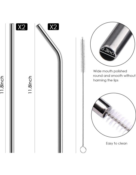 Popotes Reutilizables Acero Inoxidable MCYXX para Vaso 40oz