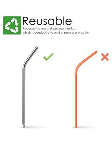 Popotes Reutilizables Acero Inoxidable MCYXX para Vaso 40oz
