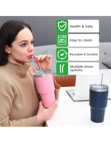 Popotes Reutilizables Acero Inoxidable MCYXX para Vaso 40oz