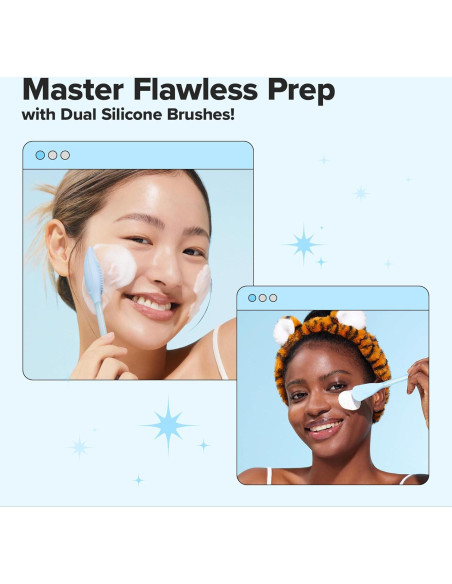 I DEW CARE Brocha de Silicona 2-en-1 para Cuidado Facial