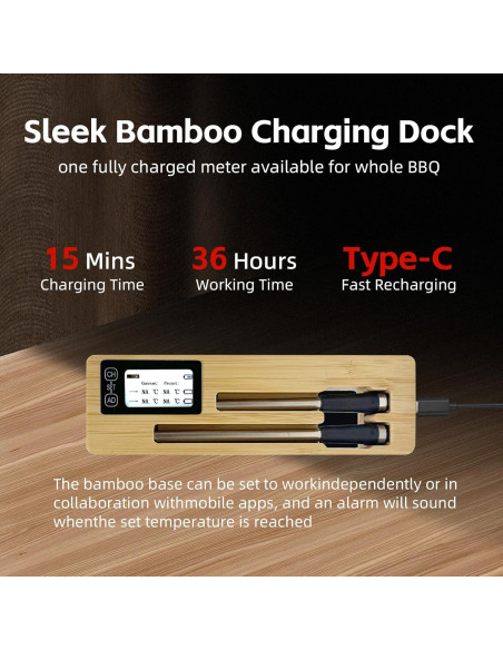 Termómetro de Carne Inalámbrico BloomNest 2 Probes Bluetooth 200m