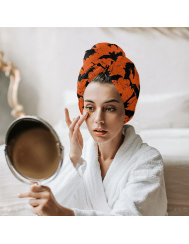 Toalla de Microfibra para Cabello JasmineM Halloween Naranja