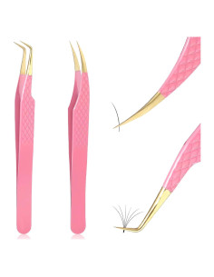 Juego de Pinzas para Pestañas Kerros 2 Piezas Curva y Recta