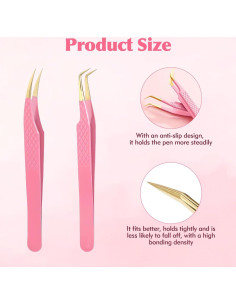 Juego de Pinzas para Pestañas Kerros 2 Piezas Curva y Recta 2