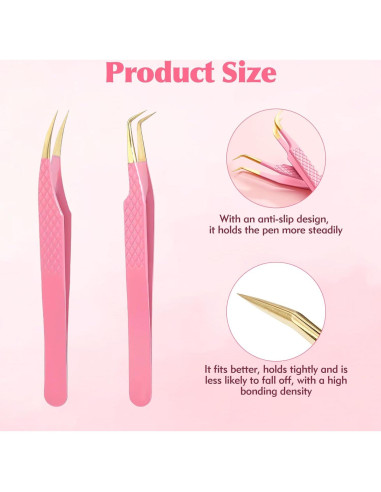 Juego de Pinzas para Pestañas Kerros 2 Piezas Curva y Recta