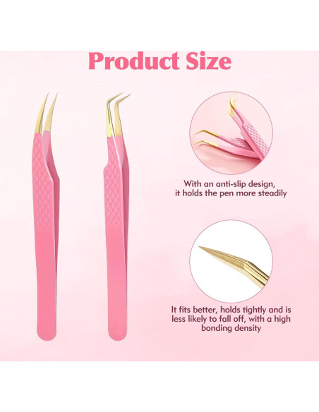 Juego de Pinzas para Pestañas Kerros 2 Piezas Curva y Recta