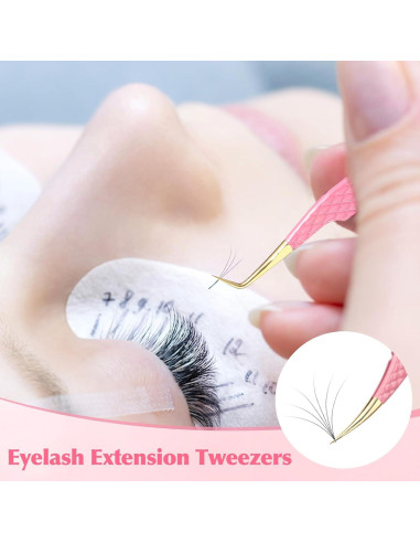 Juego de Pinzas para Pestañas Kerros 2 Piezas Curva y Recta