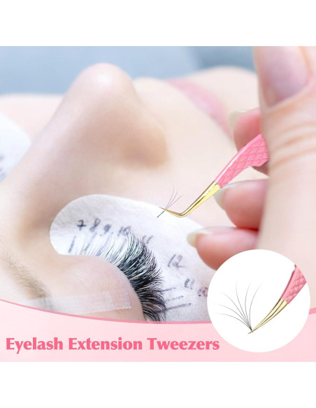 Juego de Pinzas para Pestañas Kerros 2 Piezas Curva y Recta