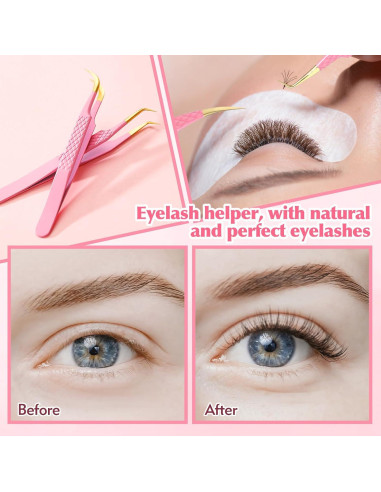 Juego de Pinzas para Pestañas Kerros 2 Piezas Curva y Recta