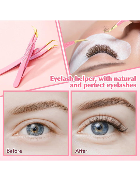 Juego de Pinzas para Pestañas Kerros 2 Piezas Curva y Recta