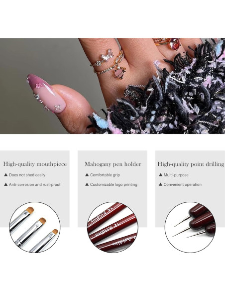 4 Pinceles de Limpieza y Bolígrafos de Puntos Aridito