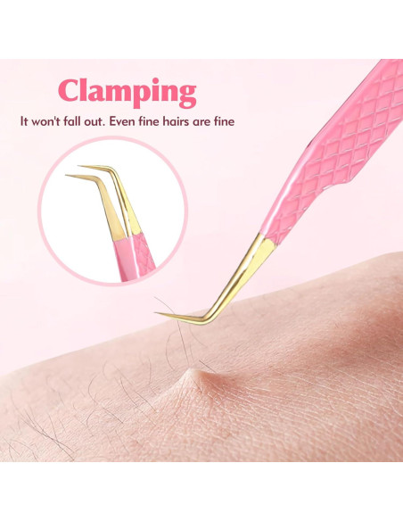 Juego de Pinzas para Pestañas Kerros 2 Piezas Curva y Recta